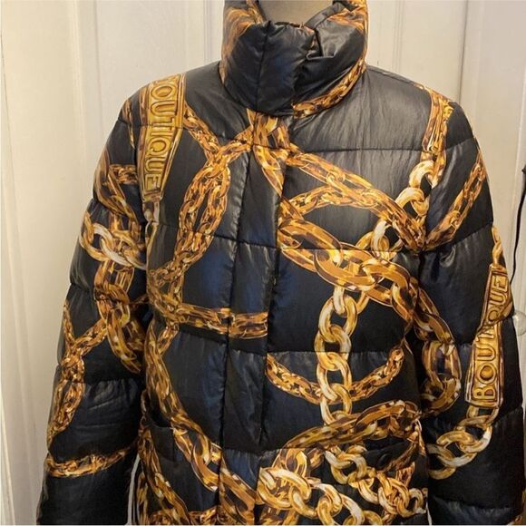Moschino Boutique chain print puffer jacket, US6 - Picture 2 of 12